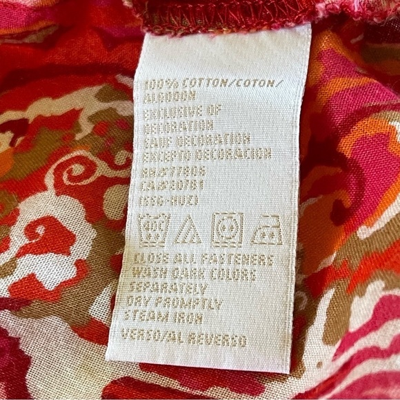 Vintage paisley Tommy Hilfiger button up blouse orange pink size small retro - Picture 7 of 11